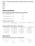 Intro to Relations & Functions Notes Sheet