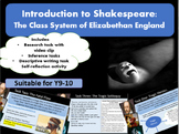 Intro to Shakespeare: Class in Elizabethan England