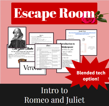 Preview of Intro to Shakespeare Escape Room - Romeo and Juliet