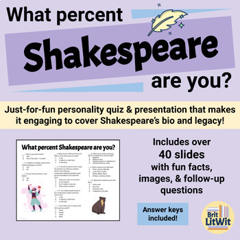 Preview of Intro to Shakespeare Fun Quiz and Presentation