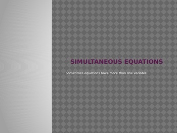 Preview of Intro to Simultaneous Equations