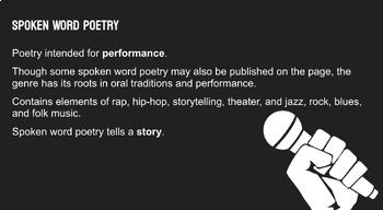 Preview of Intro to Slam Poetry: Can be used with Monster by Walter Dean Myers 