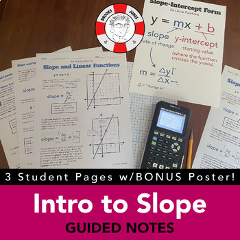 Preview of Intro to Slope and Linear Functions: Guided Notes and BONUS! Poster