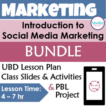 Preview of Intro to Social Media Marketing BUNDLE  Unit Lesson Plan, Class Slides & Project