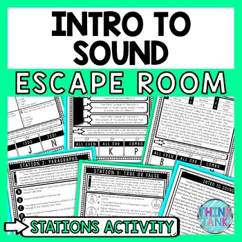 Preview of Intro to Sound Escape Room Stations - Reading Comprehension Activity - Physics