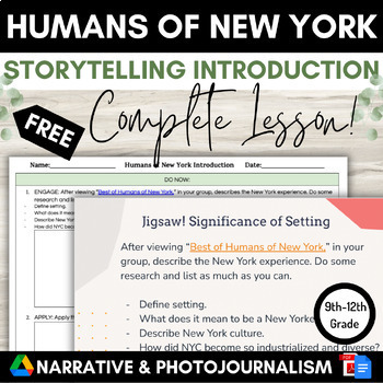 Preview of Intro to Storytelling Personal Narrative Humans of NY FULL LESSON High School