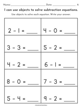 Intro to Subtraction Strategies | Simple Differentiated Kindergarten ...