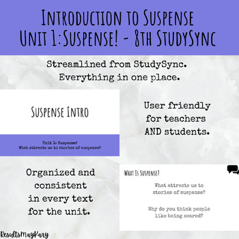 Preview of Intro to Suspense - Unit 1: Suspense! of StudySync