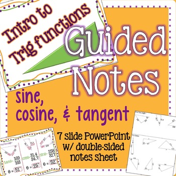 Preview of Intro to Trig Functions Guided Notes with PowerPoint and student notes sheet