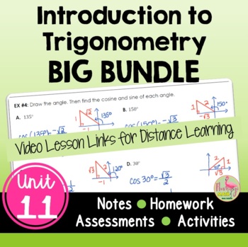 Preview of Intro to Trigonometry BIG Bundle (Algebra 2 - Unit 11)