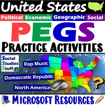 Preview of United States PEGS Factors Practice Activity and Worksheet | Microsoft