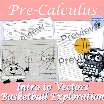 Preview of Intro to Vectors Exploration - Real World Examples In Basketball - Precalculus