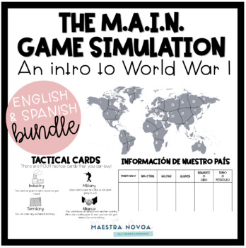 Preview of Intro to WWI Simulation Game English & Spanish Bundle