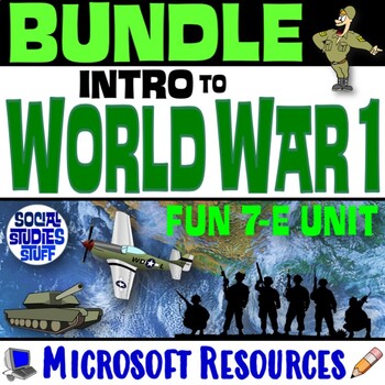 Preview of Intro to WWI BUNDLE | FUN World War I Resources | 7-E Unit WW1 | Microsoft