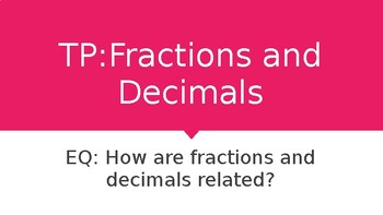 Preview of Intro to fractions to decimals  GO MATH lesson