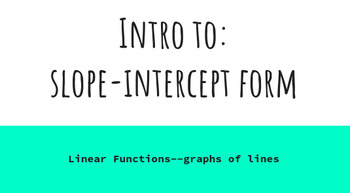 Preview of Intro to linear functions slides
