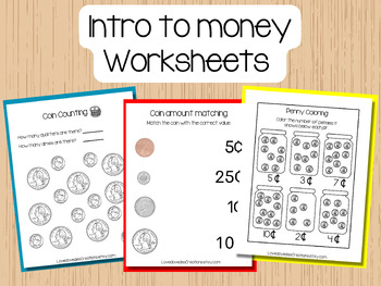 Preview of Intro to money Worksheets, Coin Counting Worksheets