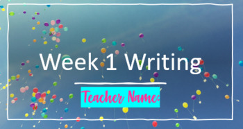 Preview of Week 1- Intro to nouns and verbs (plus beginning of the year writing sample)