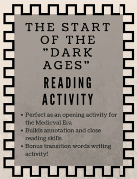 Preview of Intro to the Dark Ages Reading Activity