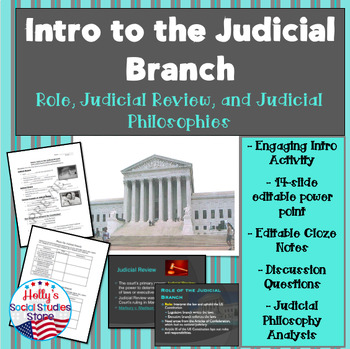 Preview of Intro to the Judicial Branch- Role, Judicial Review, and Judicial Philosophies