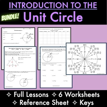 Preview of BUNDLE: Intro to Unit Circle & Trig Ratios- Discovery Lessons, Worksheets & More