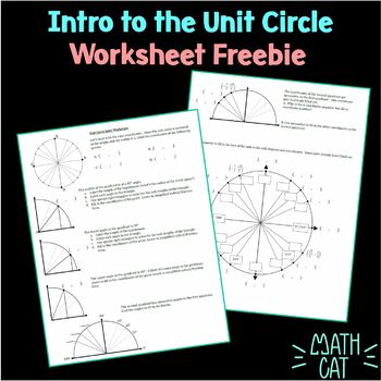 Preview of Intro to the Unit Circle Worksheet Freebie