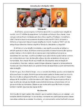 Preview of Introdução à Religião Sikh/Sikh Religion Portuguese