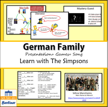 Preview of Introduce Meine Familie with the Simpsons and an authentic German song