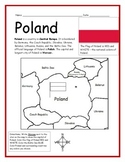 Introduce Poland Printable Worksheet with map and flag