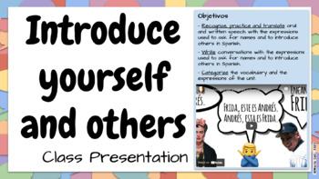 Preview of Introduce Yourself and Others in Spanish - E-Notebook, Class Presentation & more