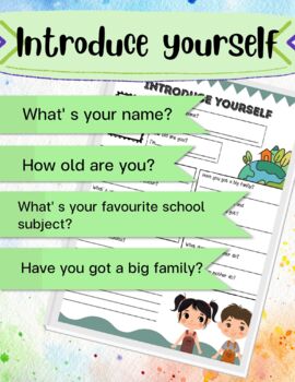 Preview of Introduce yourself -  back to school activities | Easel Activity