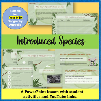 Introduced Species Australia. A PowerPoint Lesson with activities