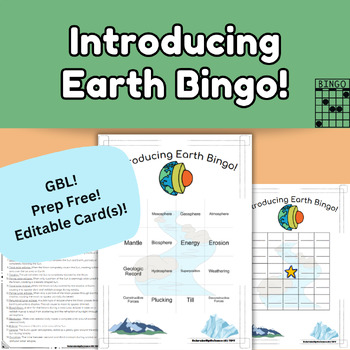 Preview of Introducing Earth Vocabulary Bingo!