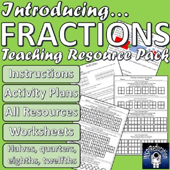 Preview of Introducing FRACTIONS: Halves, quarters, eighths, twelfths, resources, challenge