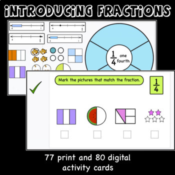 Preview of Introducing Fractions-Print and digital activities