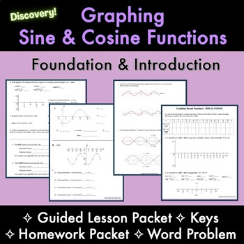 Preview of INTRO & FOUNDATION to GRAPH SINE & COSINE: Full Fill-in-the-Blank Lessons w/ KEY