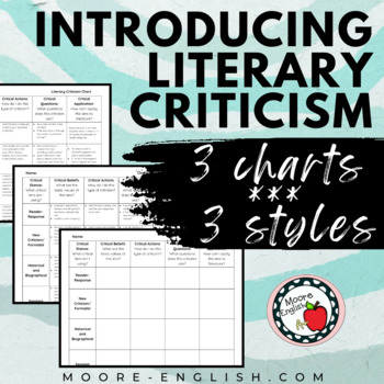Preview of Introducing Literary Criticism: 3 Note Styles & Charts (Google Ready)