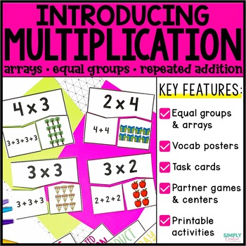 Preview of Introducing Multiplication Arrays & Repeated Addition 2nd Grade Equal Groups