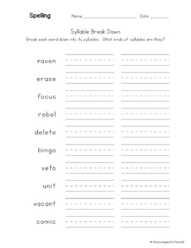 Introducing Open Syllables Spelling - Lists, Games, Activities | TPT