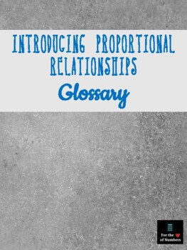 Preview of Introducing Proportional Relationships Glossary
