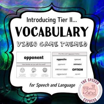 Preview of Introducing Tier 2 Vocabulary: Video Game Themed Speech and Language Task Cards