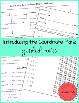 Preview of Introducing the Coordinate Plane Guided Notes