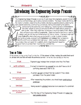 Introducing the Engineering Design Process Worksheet by Adventures in