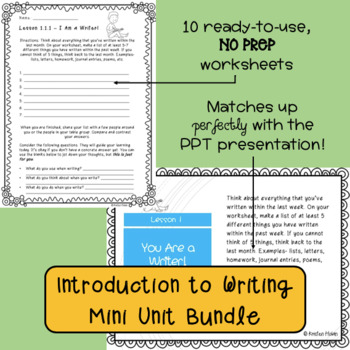 Preview of Introducing the Writing Process Mini Unit BUNDLE - NO PREP