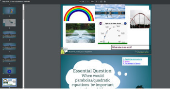 Preview of Introduction Exploratory to properties of Quadratic Parabola Slides / Peardeck