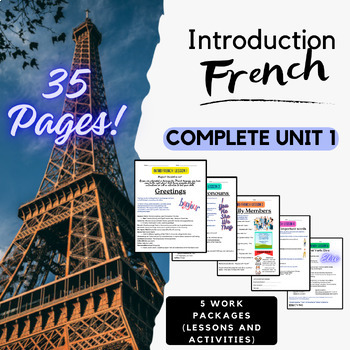 Preview of Introduction French Complete Unit 1 Bundle |Lessons, Activities, and More!|