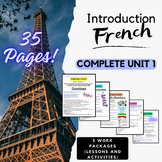 Introduction French Complete Unit 1 Bundle |Lessons, Activ