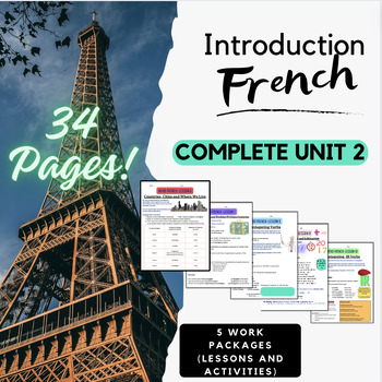 Preview of Introduction French Complete Unit 2 Bundle |Lessons, Activities, and More!|