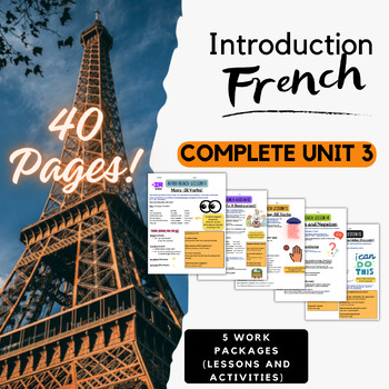 Preview of Introduction French Complete Unit 3 Bundle |Lessons, Activities, and More!|