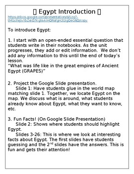 Preview of Introduction Lesson to Egypt Activity